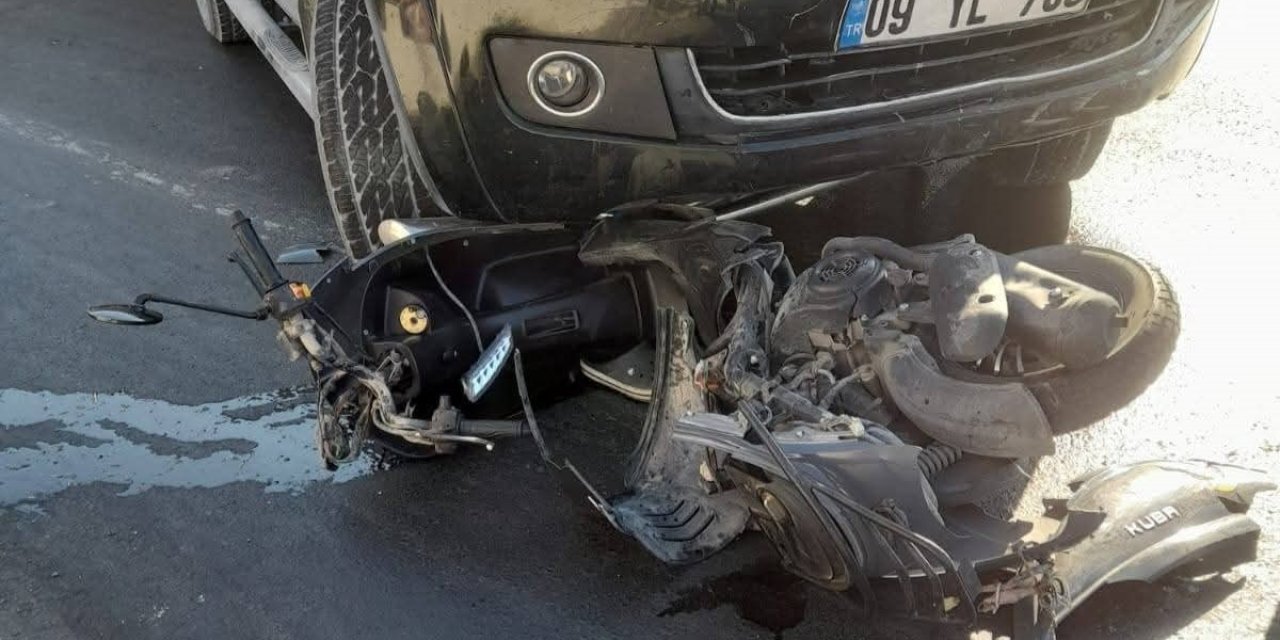 Motosiklet sürücüsü metrelerce sürüklendi