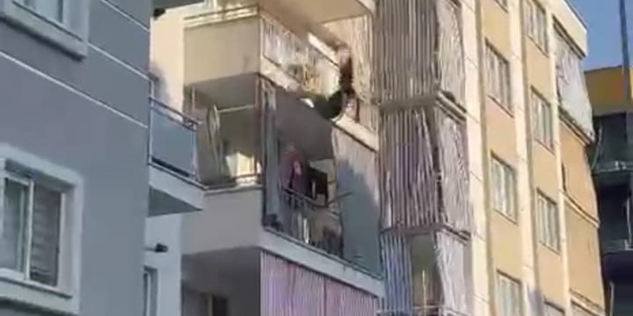 Balkona çıkıp kendini boşluğa bırakan kadın ağır yaralandı