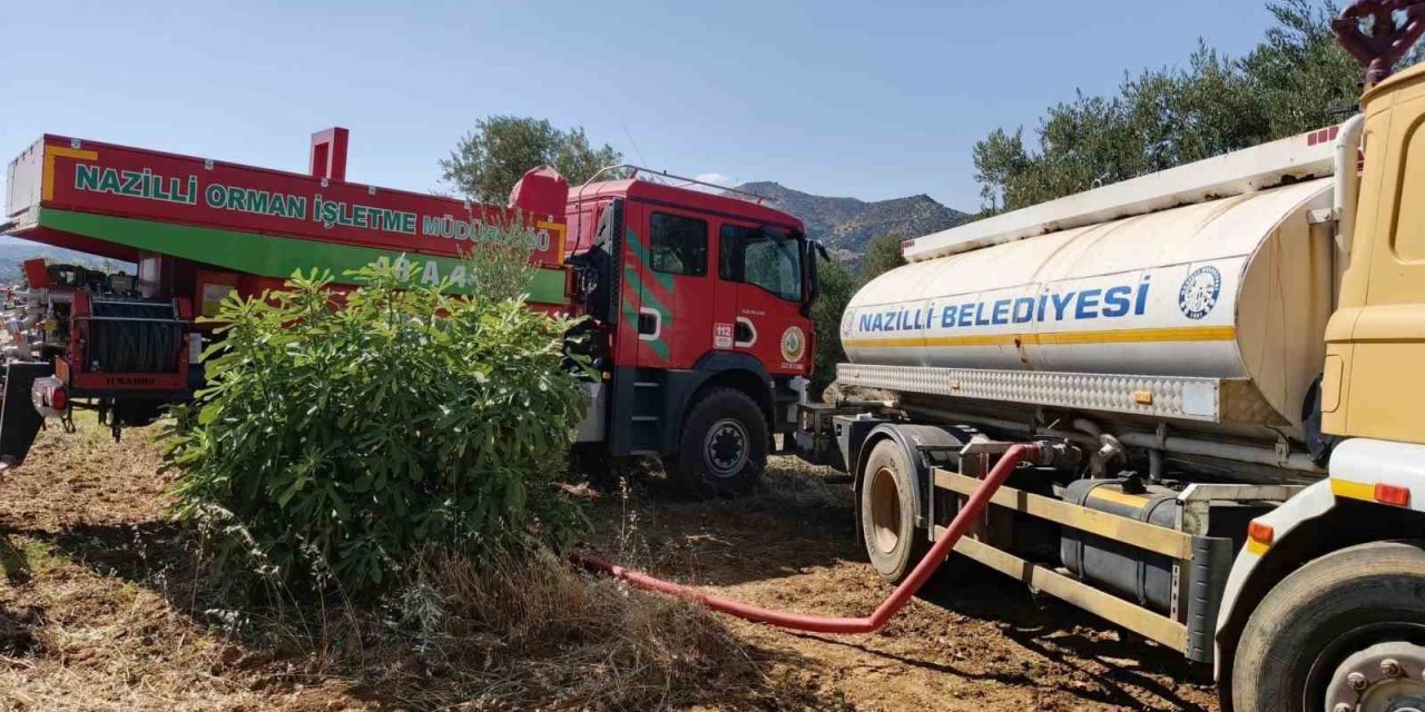 Nazilli Belediyesi’nden İsabeyli’deki yangının söndürme çalışmalarına destek
