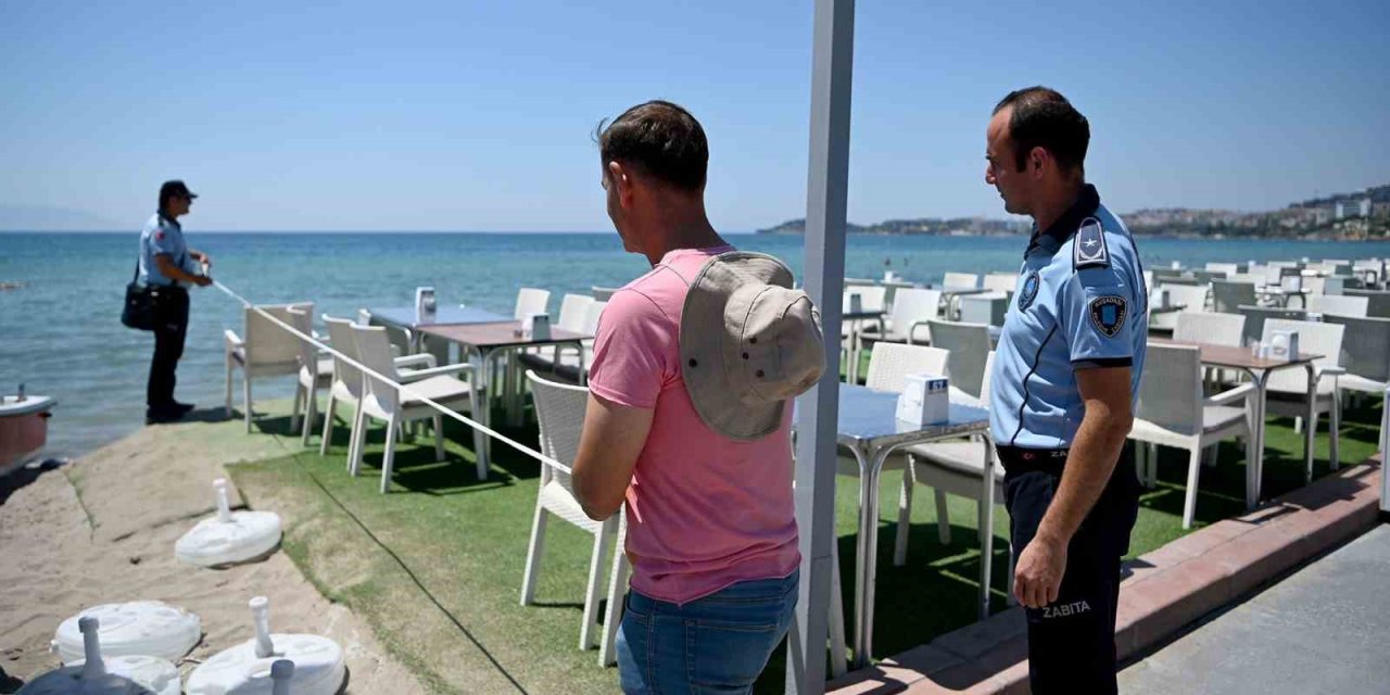 Kuşadası plajlarında ‘Kıyı Kanunu’ denetimi