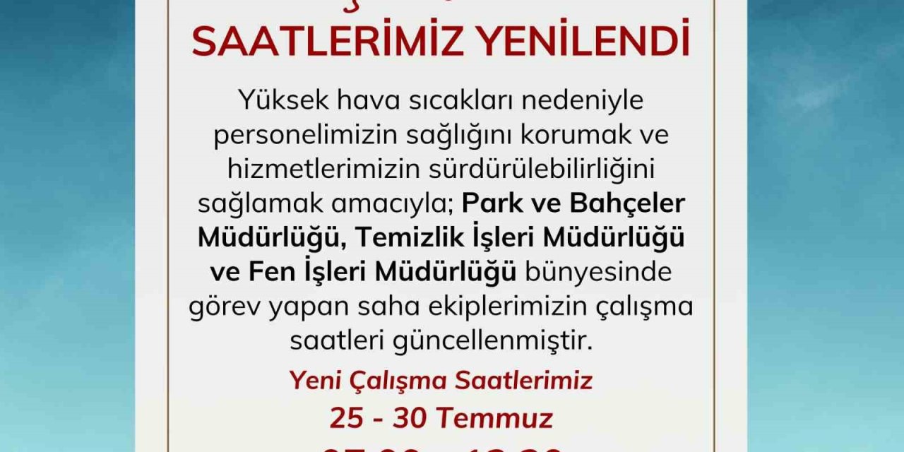 Nazilli Belediyesi’nden sıcak hava tedbiri