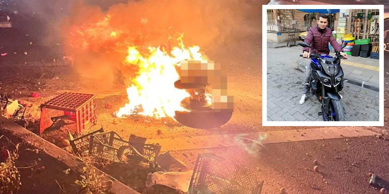 Motosiklet sürücüsü alevler arasında can verdi
