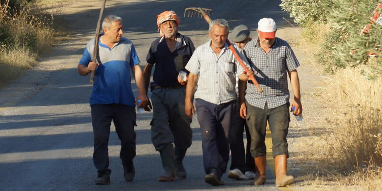 Yangına karşı el ele: Efeler’de mahalle sakinlerinden örnek dayanışma