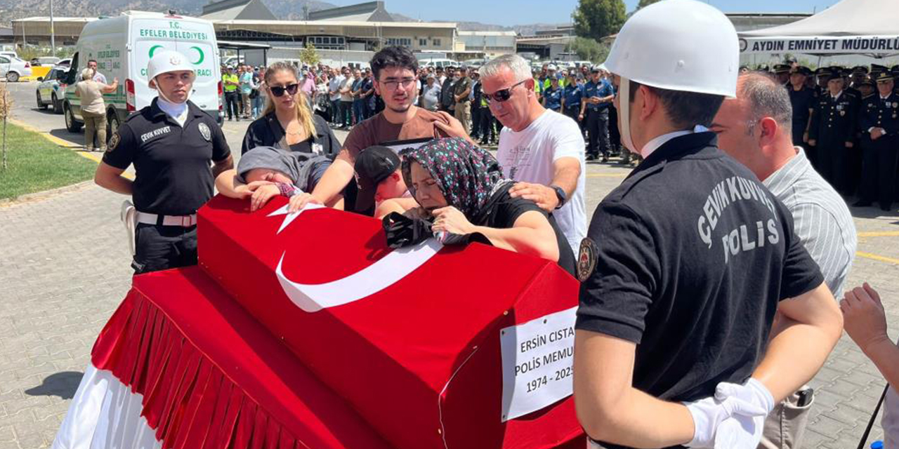 Aydın emniyeti yasta: Polis memuru Ersin Cıstak’a veda