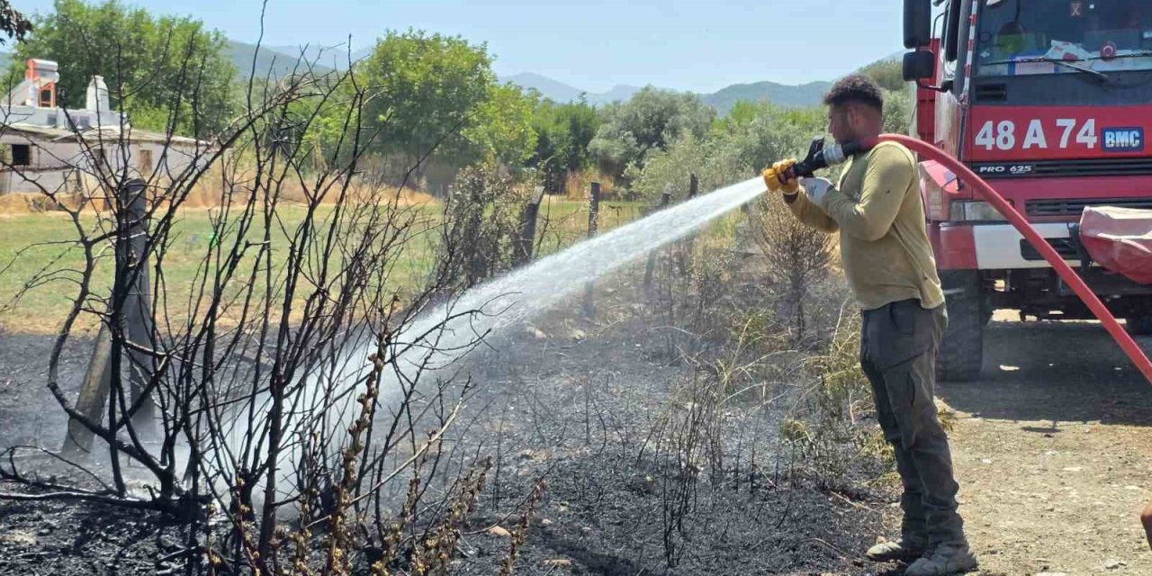 Bozarmut Ovası’ndaki zirai yangın kısa sürede söndürüldü
