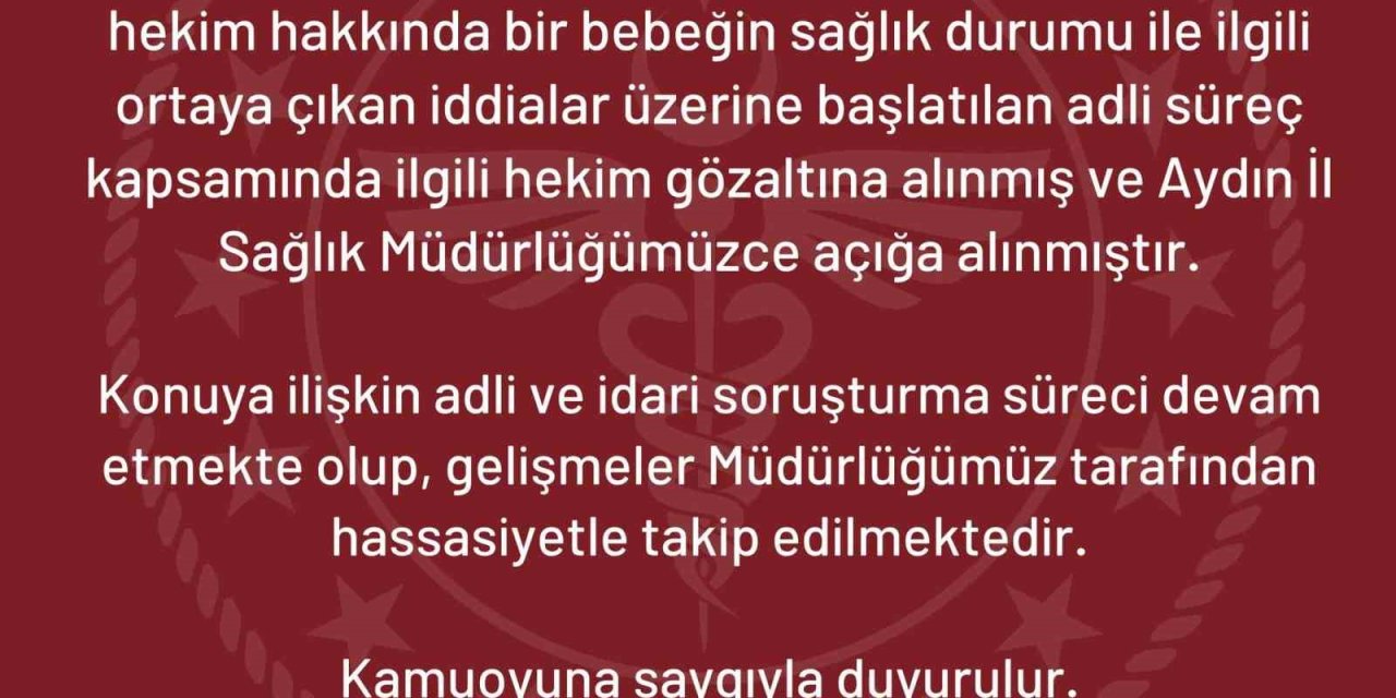 İl Sağlık Müdürlüğü’nden Kuşadası’ndaki bebek iddiasıyla ilgili açıklama