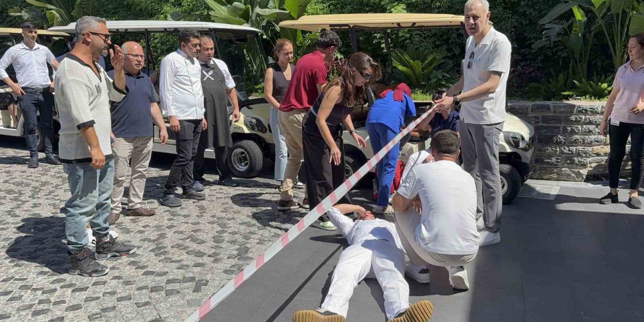 Bodrum’da otelde yapılan yangın tatbikatı nefesleri kesti