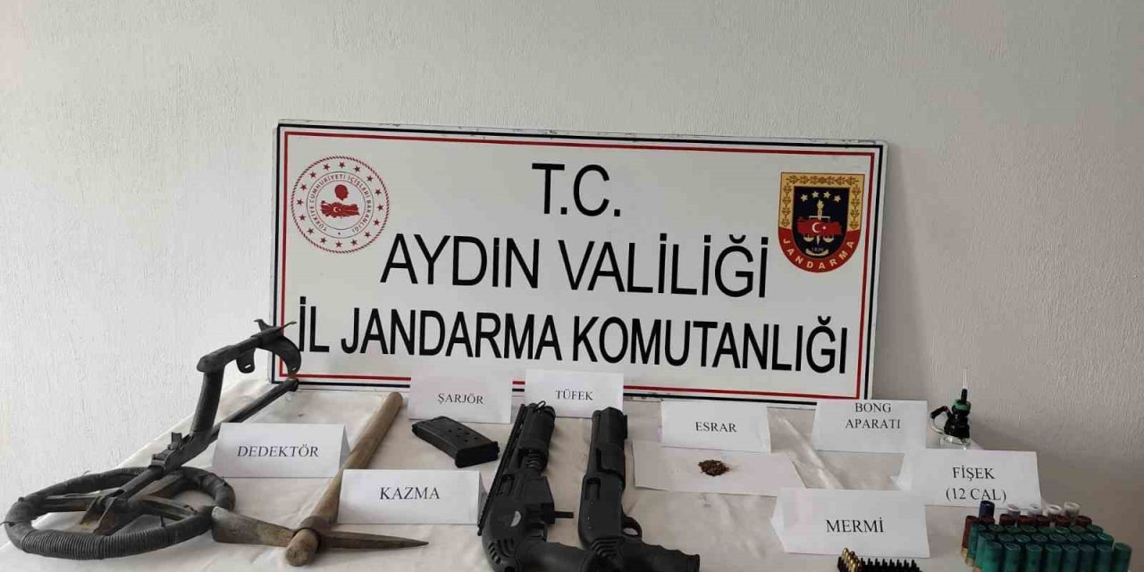 Köşk’teki işletmenin ek binasında uyuşturucu ve av tüfekleri ele geçirildi
