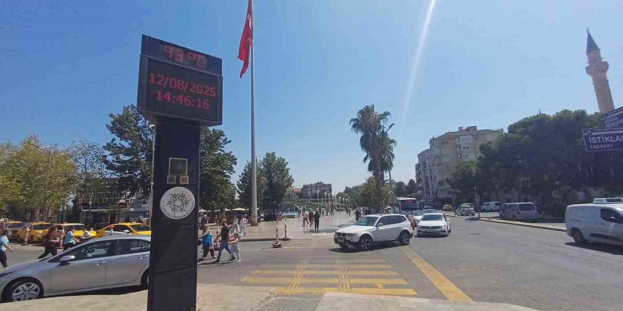 Aydın’da hissedilen sıcaklık 50 dereceye yaklaştı