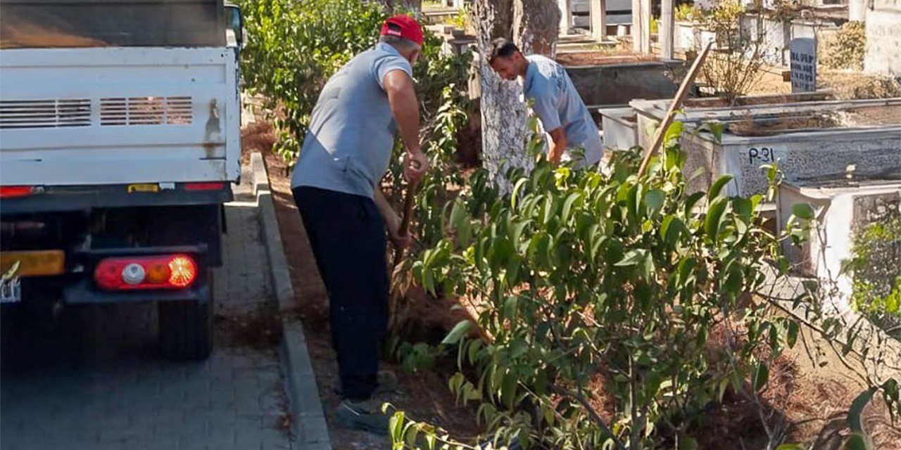 Efeler Belediyesi’nden Tellidede Mezarlığı’na bakım çalışması