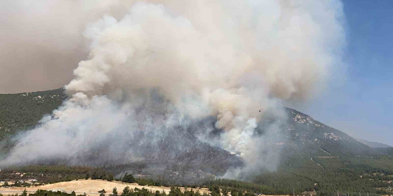 Denizli’de çıkan orman yangınını söndürme çalışmaları aralıksız devam ediyor