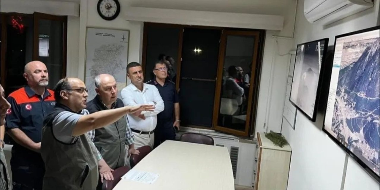 Vali Coşkun yangın bölgesinde incelemelerde bulundu