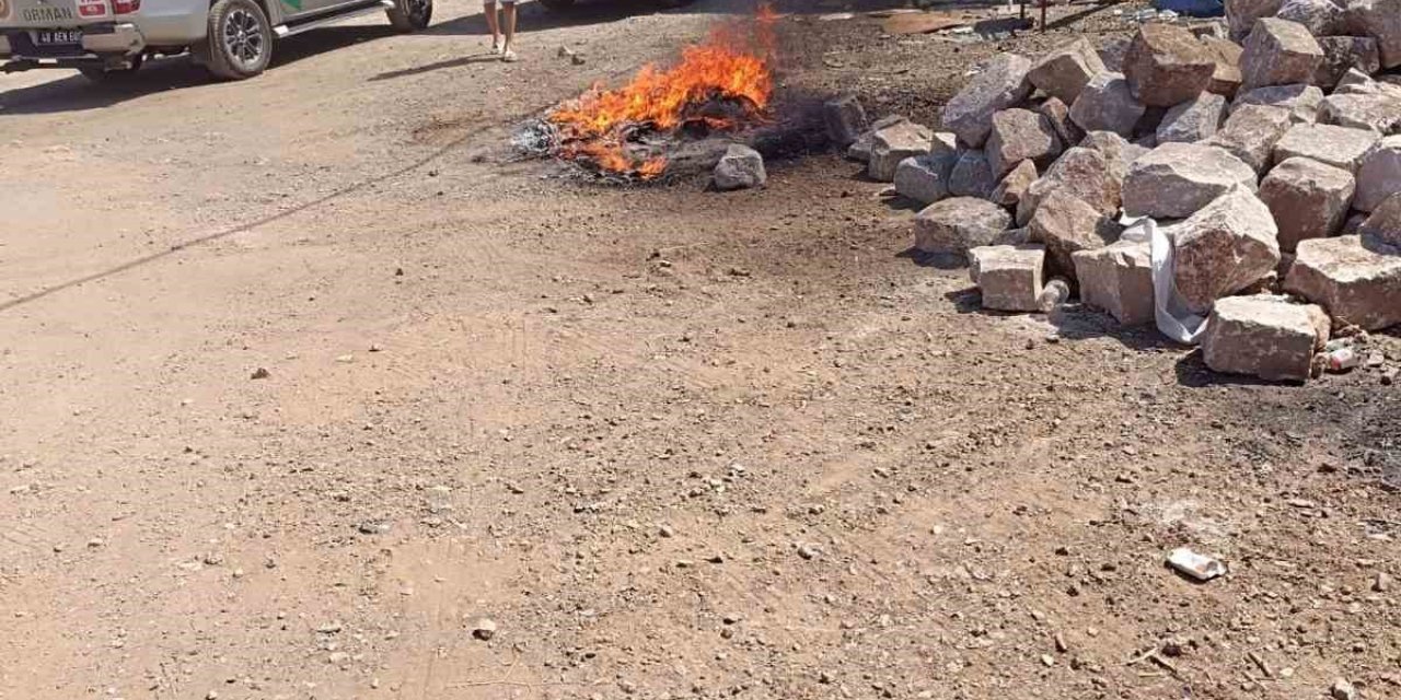 Marmaris’te ormana yakın alanda temizlik ateşi yakan şahıs gözaltına alındı