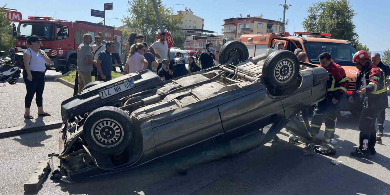 Otomobil takla attı: 2 kişi yaralandı