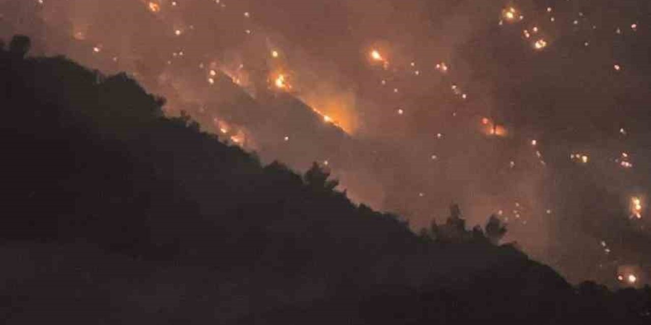 Buldan’da başlayan orman yangını için ekipler söndürme çalışmalarını devam ediyor