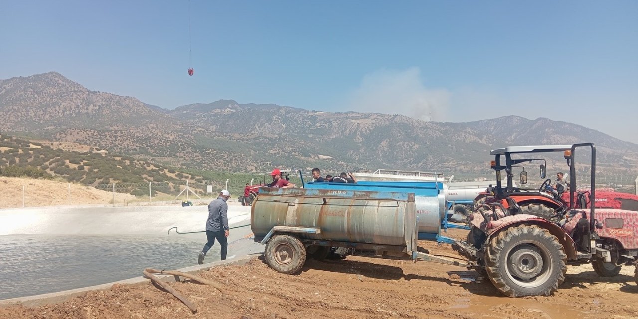 Vatandaşlar yangın için seferber oldular