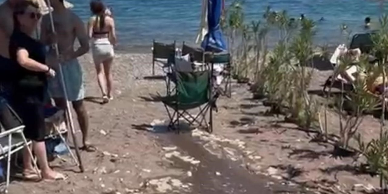 Marmaris’te otelin havuz suyu halk plajına aktı
