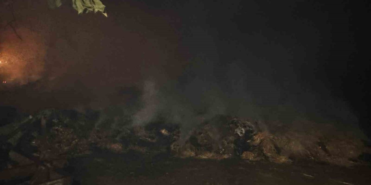 Alevlerin arasında kalan mahallede soğutma çalışmaları gece boyunca devam etti