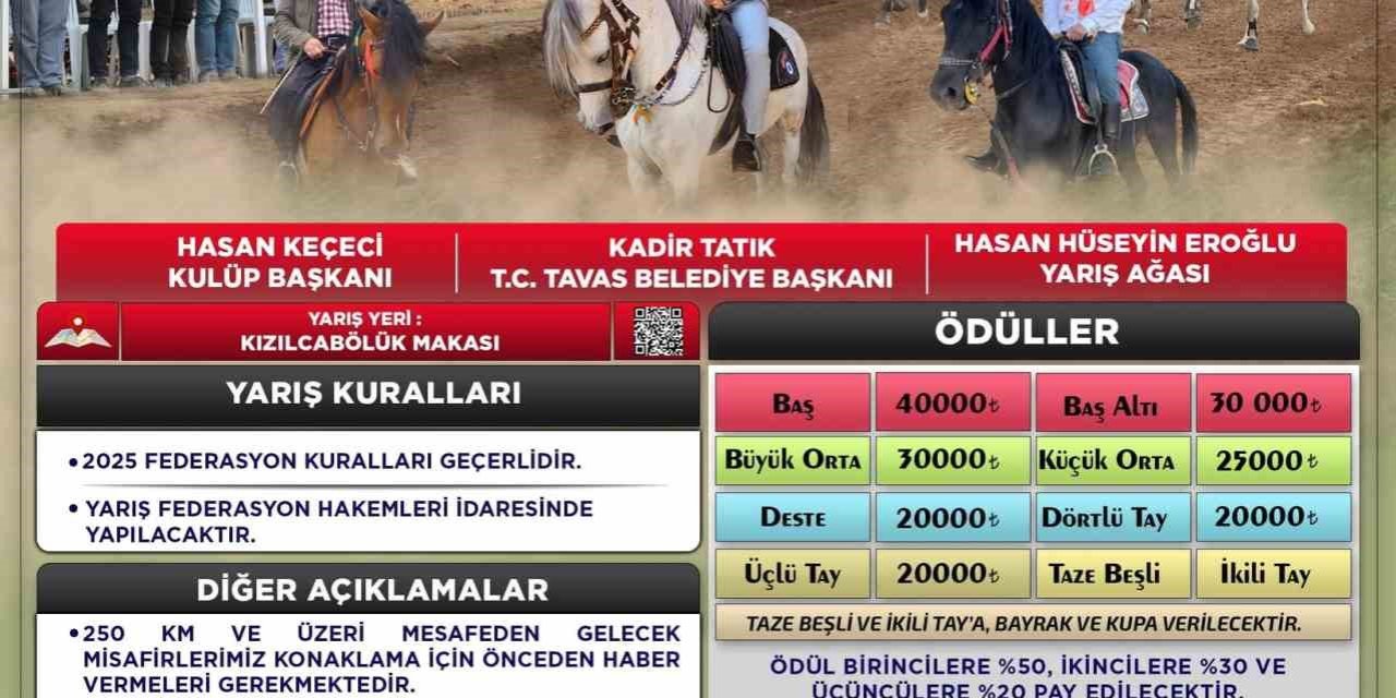 Rahvan atlar 14. kez Tavas Ovasında koşacak
