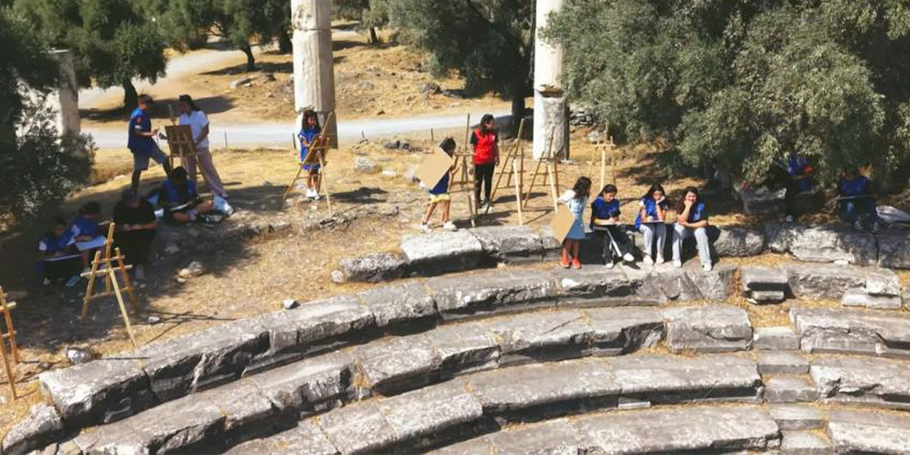 Gençler Nysa Antik Kenti’nde tarihle sanatı buluşturdu