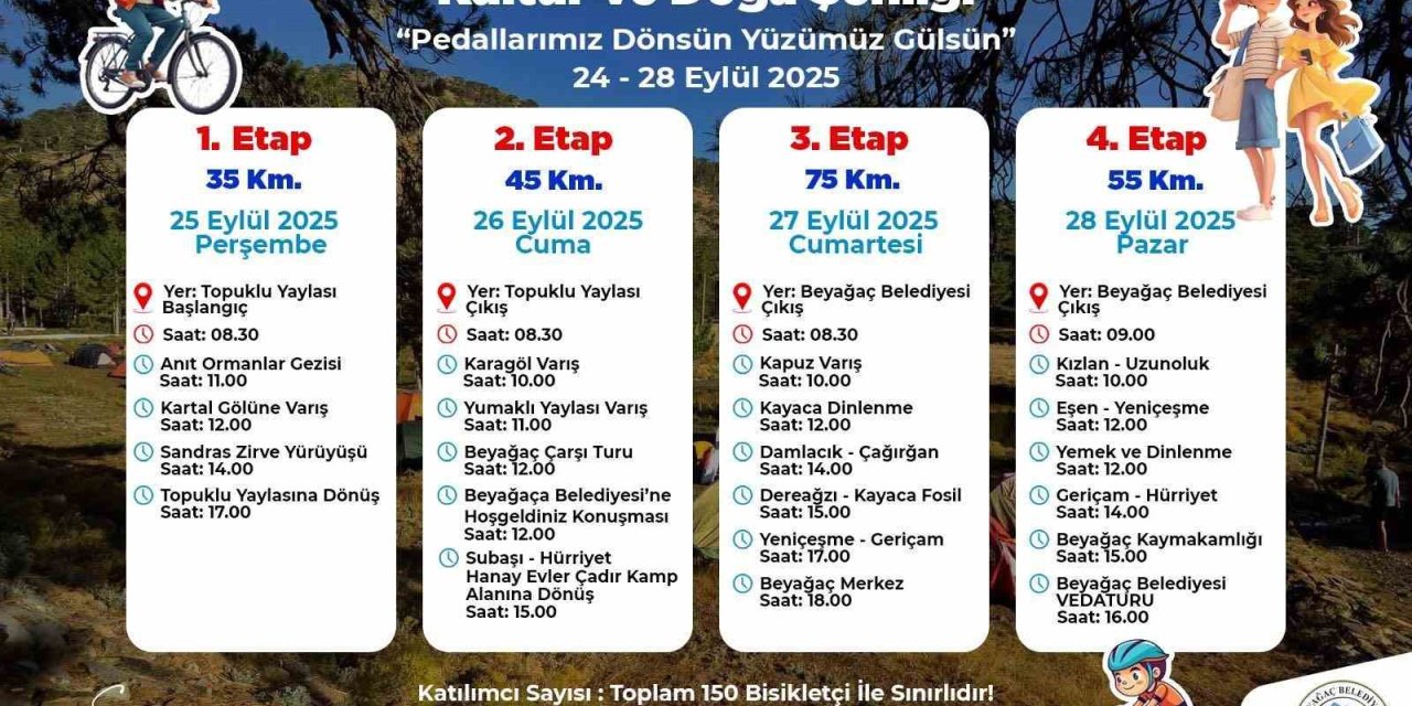 Beyağaç Sandras Dağı doğa tutkunlarını Bisiklet Kültür ve Doğa Şenliğinde ağırlayacak