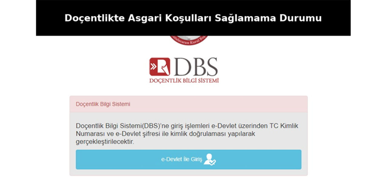 Doçentlikte Asgari Koşulları Sağlamama Durumu