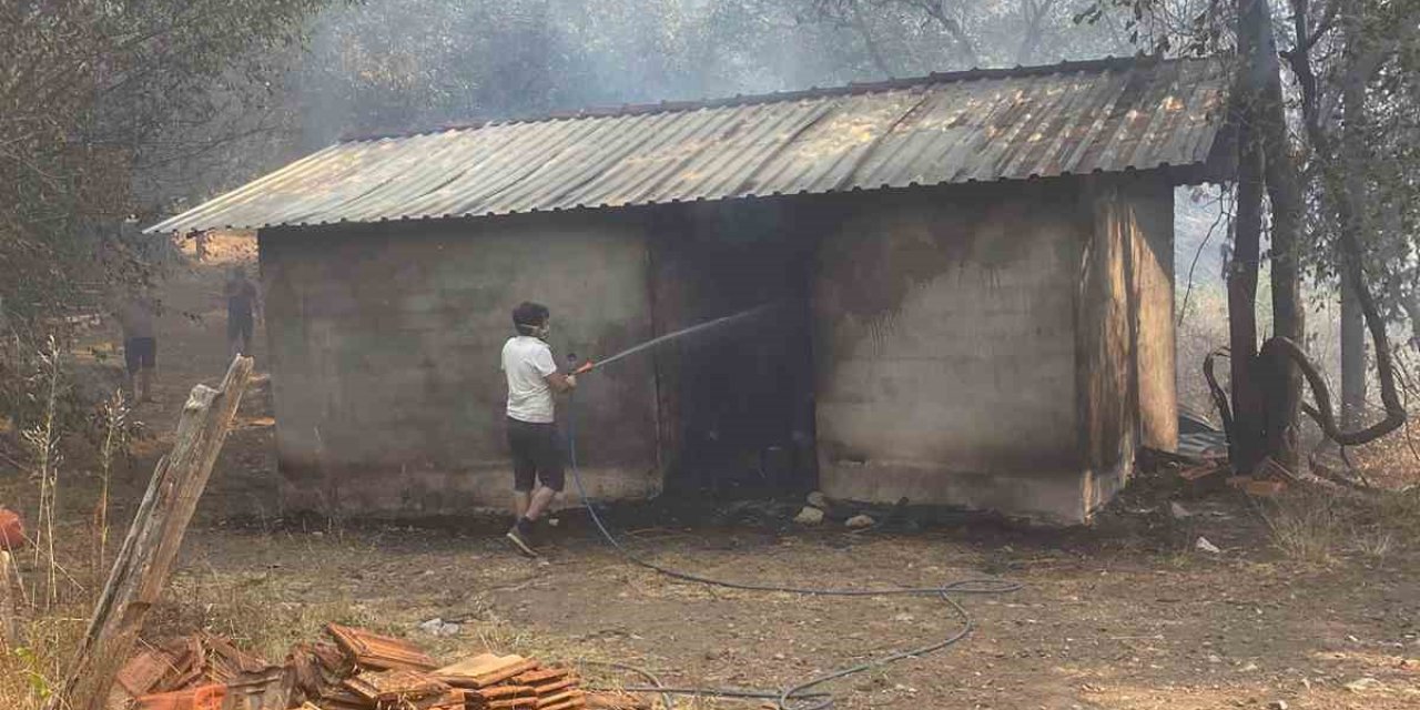 Köyceğiz yangınında alevler binalara sıçradı