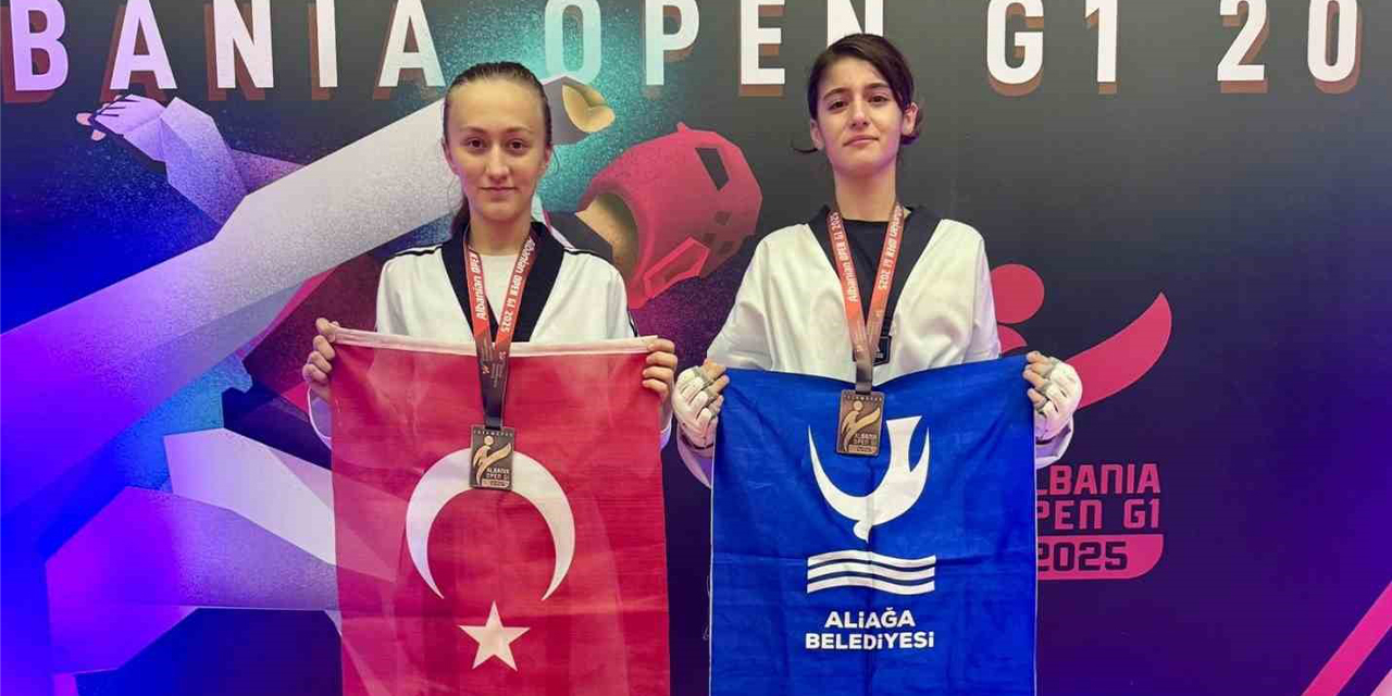 Aliağalı taekwondoculardan iki madalya