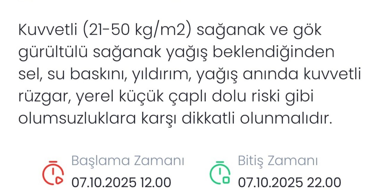 Denizli sağanak yağışa karşı uyarıldı