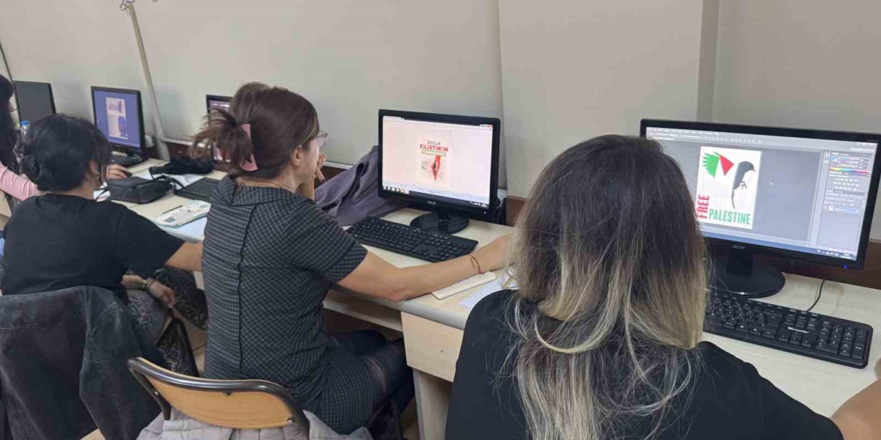 Bornovalı kursiyerlerden Filistin’e destek