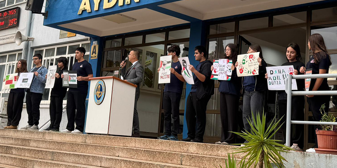 “Filistin İçin Barış ve Vicdan” farkındalık etkinliği Aydın Lisesi’nde gerçekleştirildi