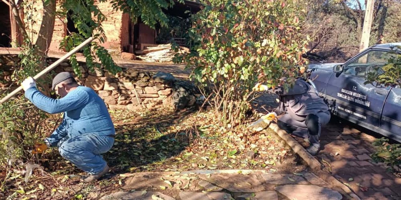 Karacasu’da park ve bahçeler bakıma alındı
