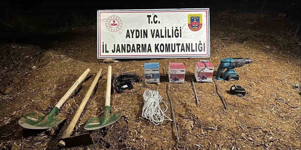 Didim’de kaçak kazı operasyonu: 4 şüpheli suçüstü yakalandı