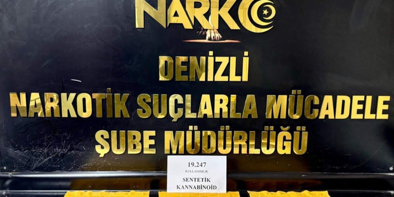 Denizli’de 19 bin kullanımlık sentetik uyuşturucu yakalandı