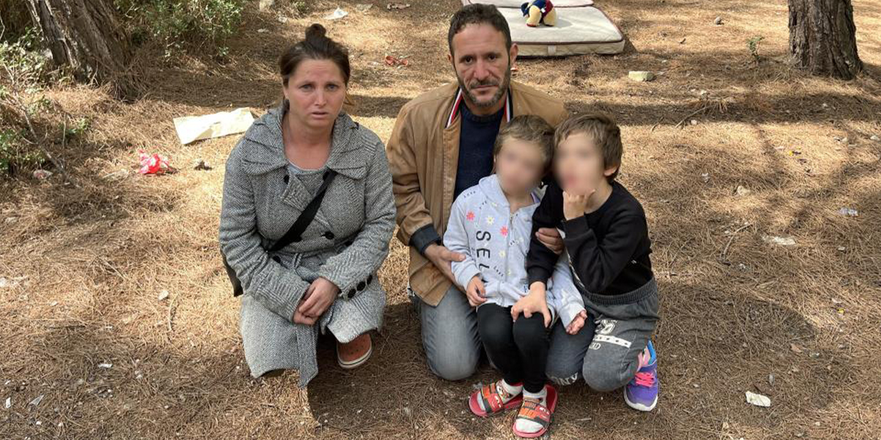 Evsiz kalan aile ormana sığındı: “Kendimiz için değil, çocuklarımız için ev istiyoruz”