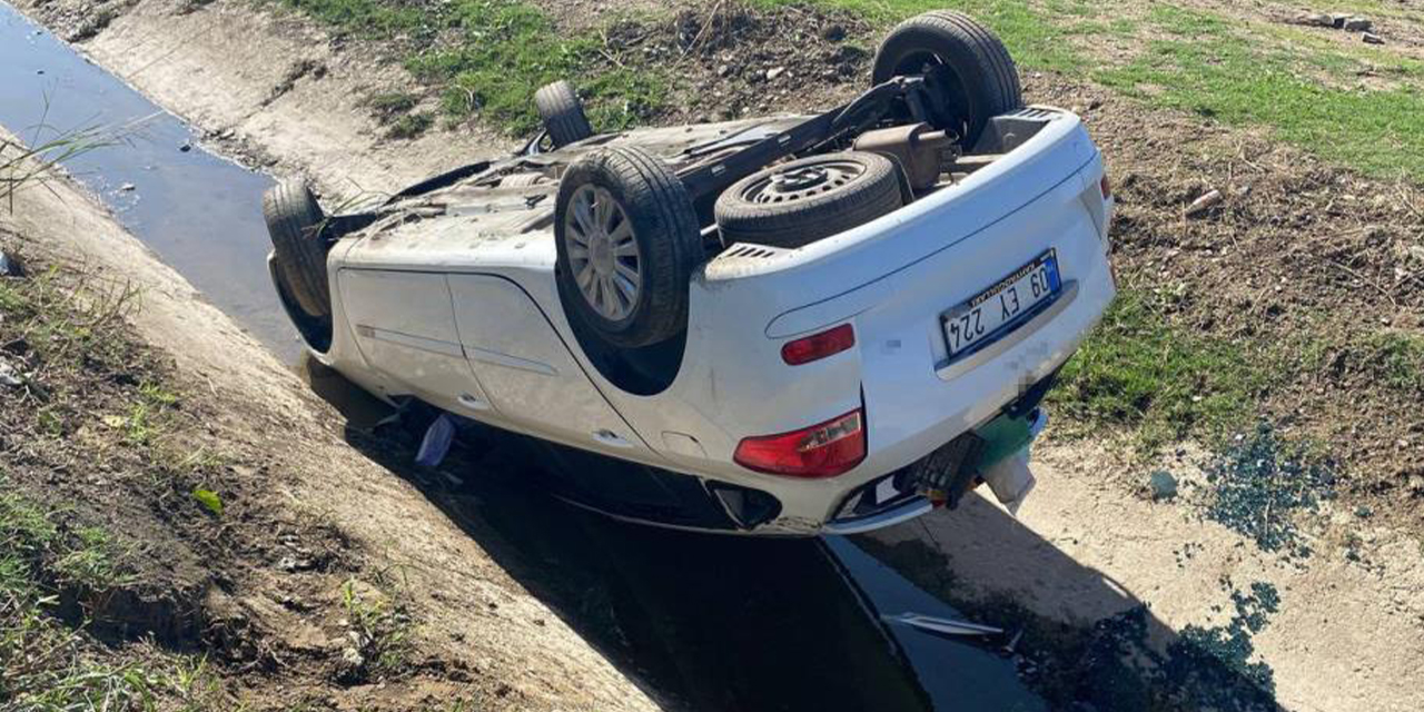 Efeler’de otomobil kanala uçtu