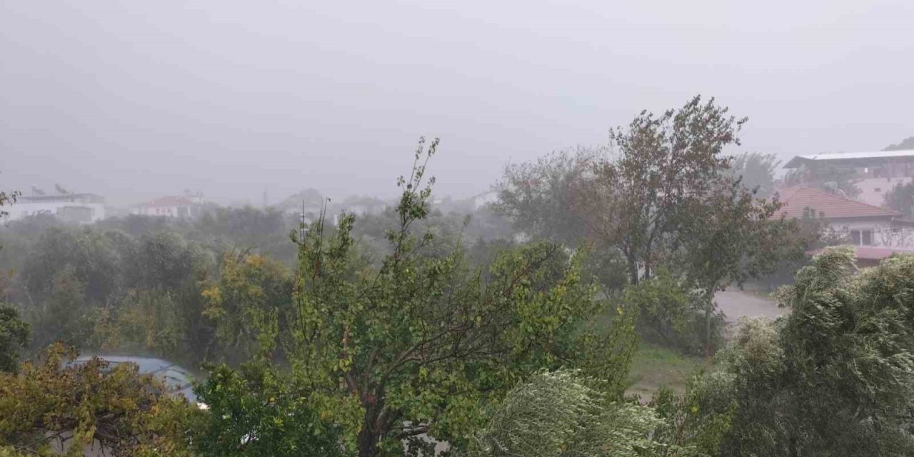 Köyceğiz’de fırtına ve sağanak yağış etkili oldu