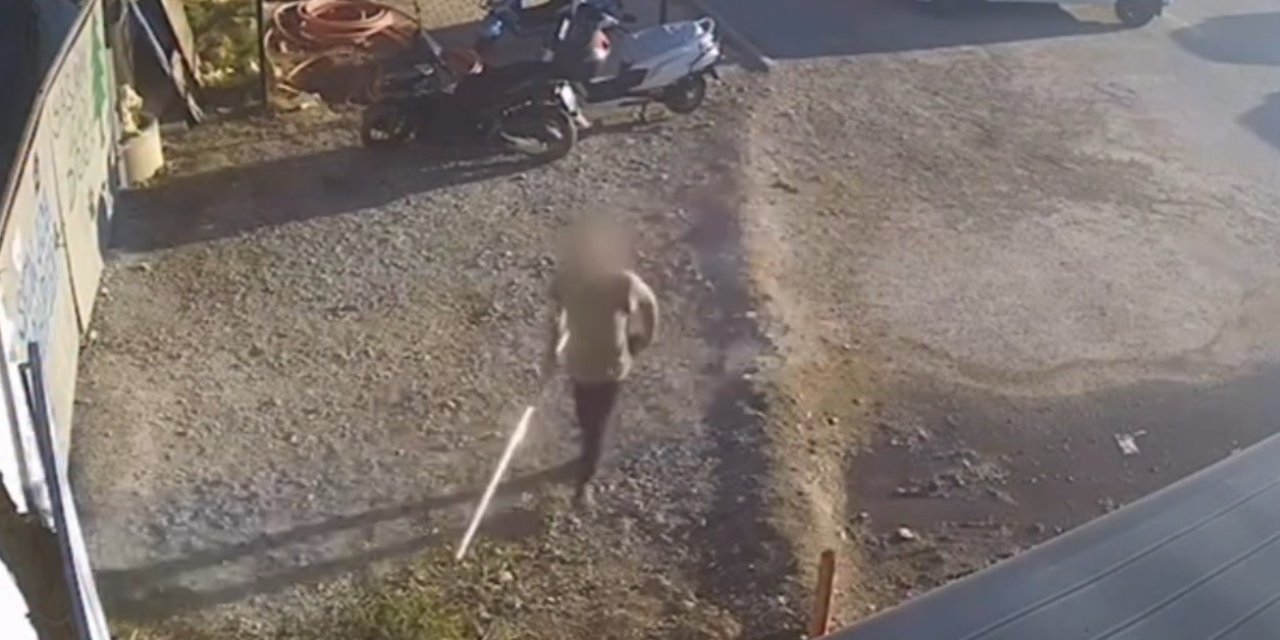 Güvenlik kamerasına borulu müdahale