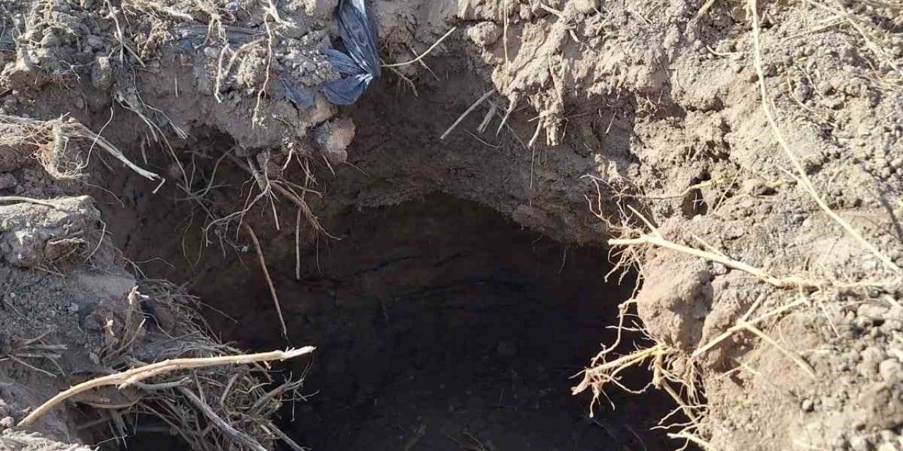 Çivril’de tarlada oluşan obruk korkuttu