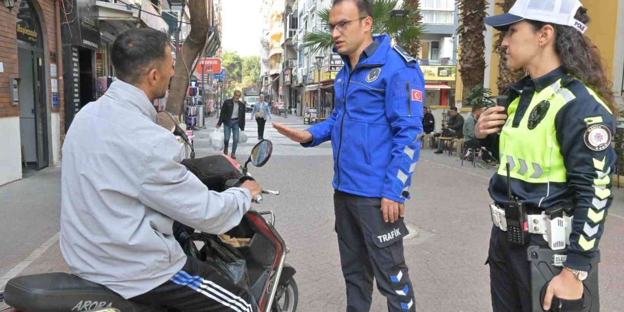 Emniyet ve zabıtadan ortak yaya yolu denetimi