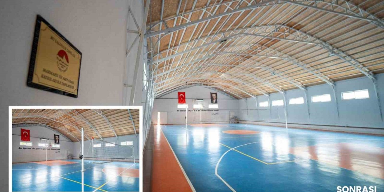 Marmaris Ortaokulu’nun spor salonu yenilendi