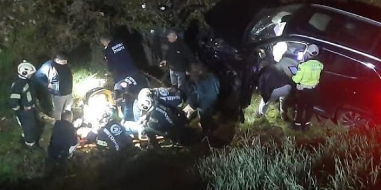 Kontrolden çıkan otomobil uçurumdan aşağıya yuvarlandı