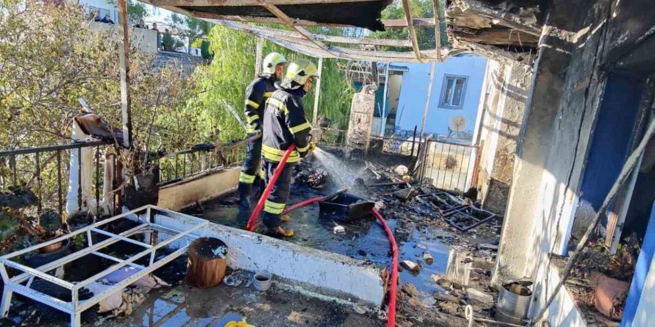 Bodrum’da bir evde yangın çıktı