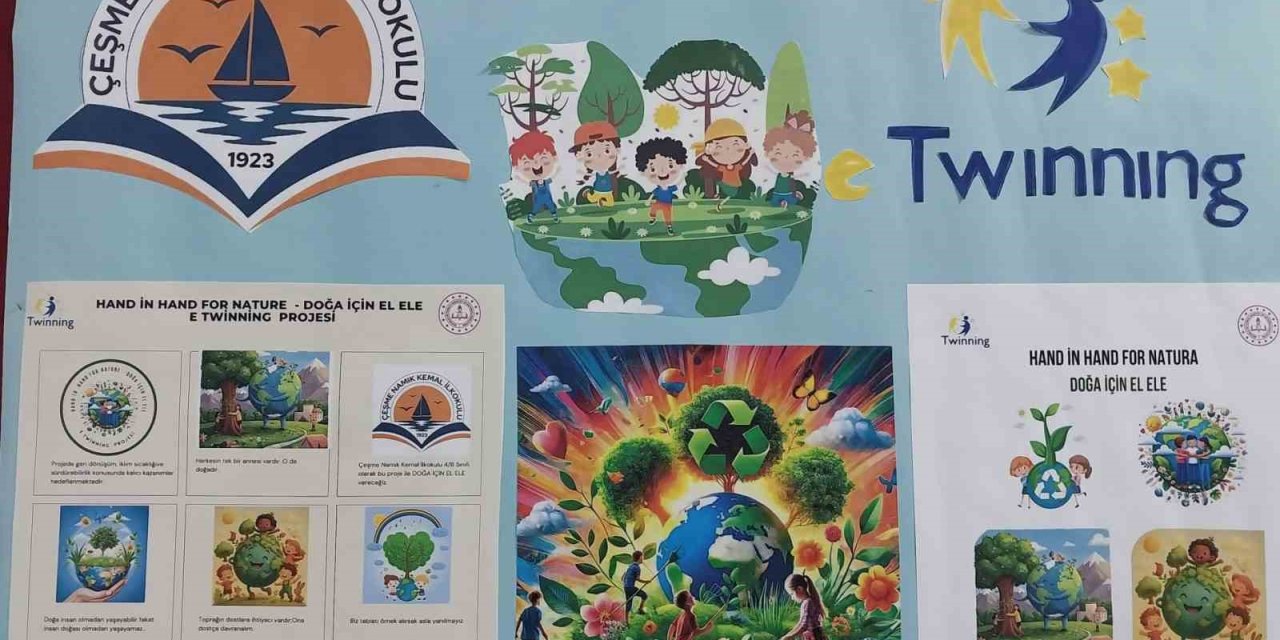 Çeşmeli öğrenciler, doğa dostu ’eTwinning’ projesinde buluştu