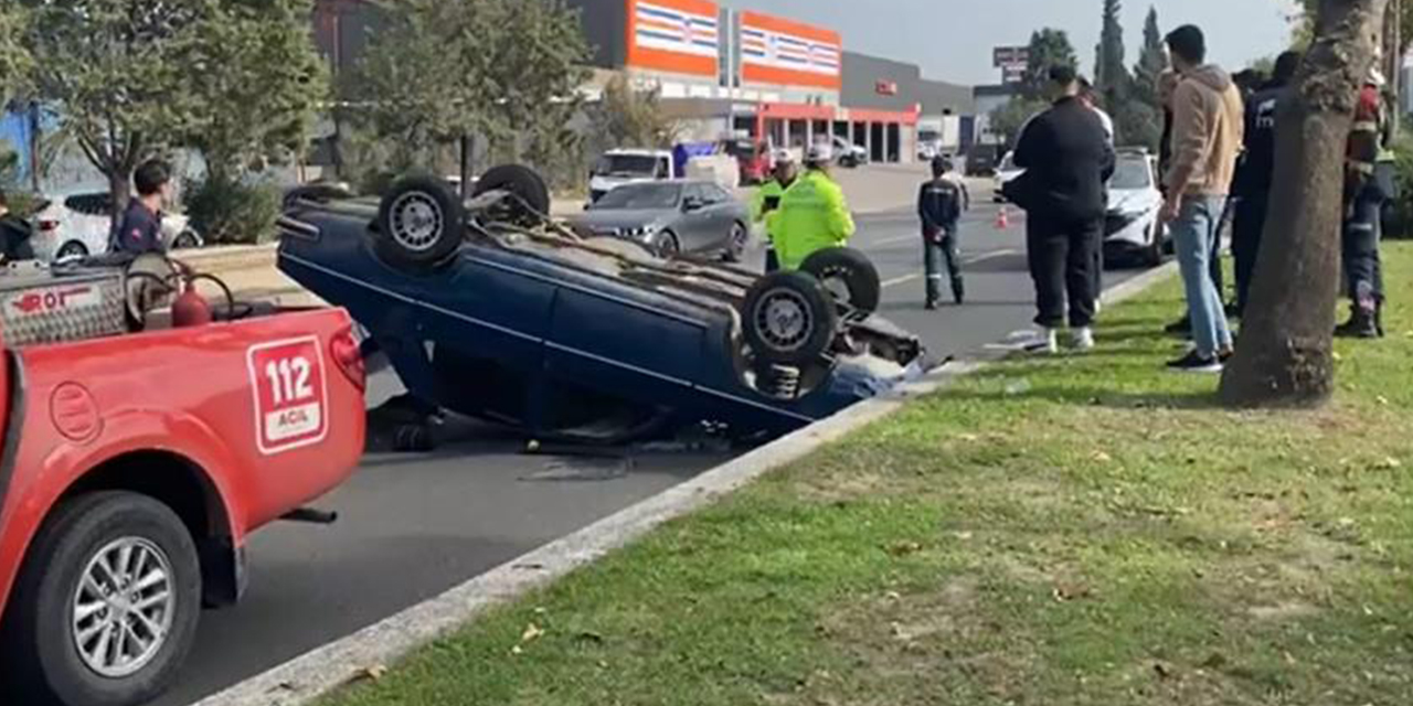 Takla atan araçtan burnu bile kanamadan çıktı