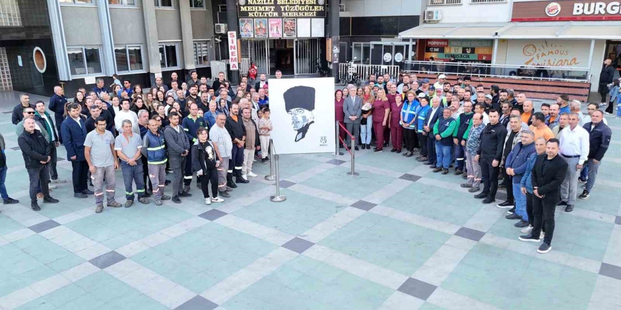 Nazilli’de 750 personel Atatürk portresi yaptı