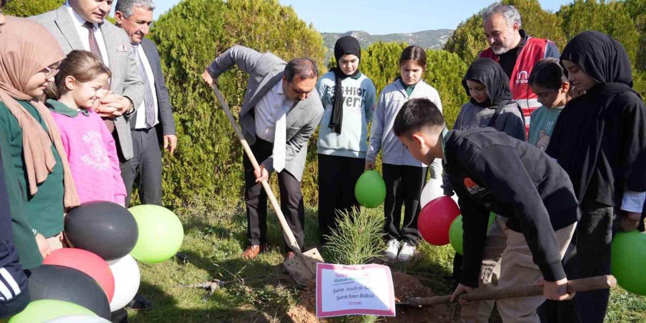 Gazze’deki çocukların hatırasına Muğla’da anlamlı fidan dikimi programı