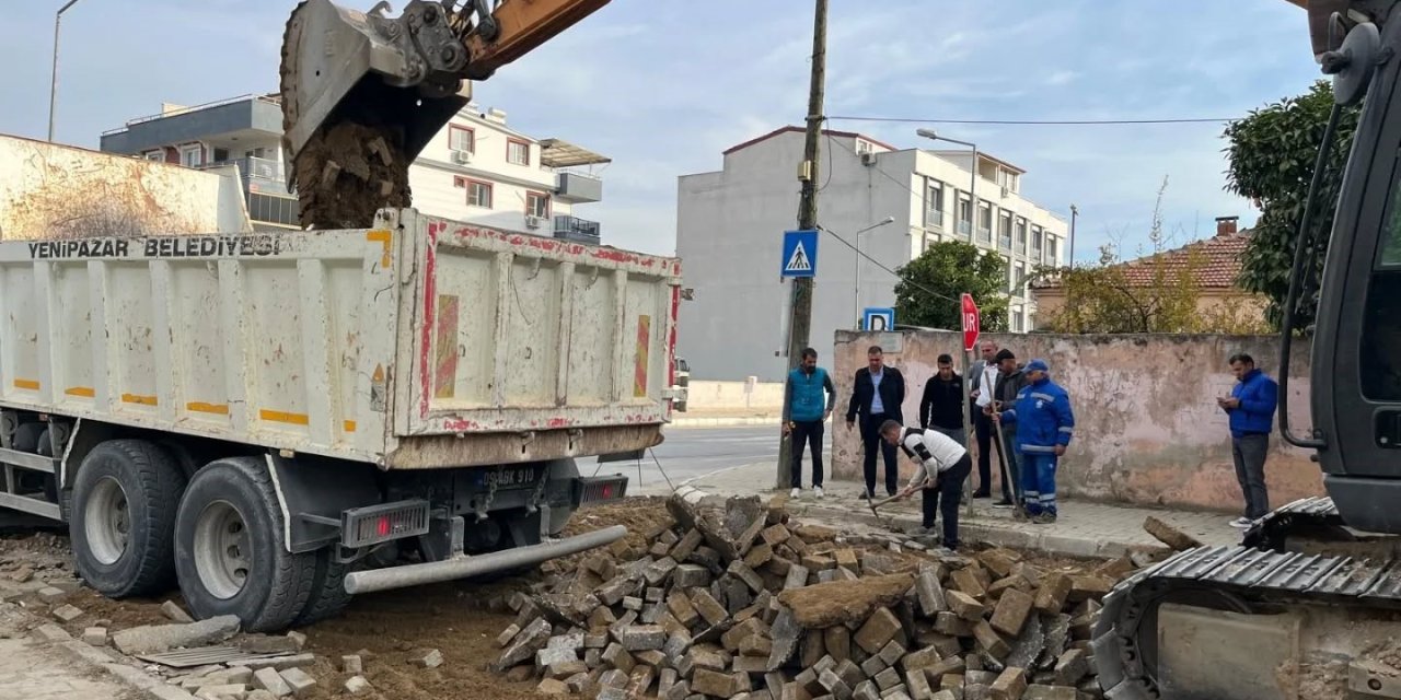 Yenipazar’da yol çalışmaları hızlandı