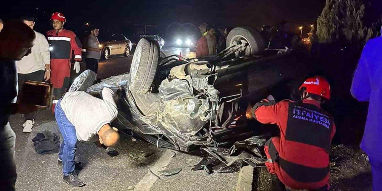 Takla atan araçta sürücü hafif yaralandı