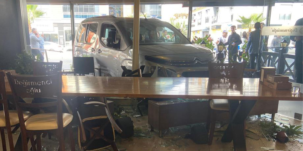 Ticari araçla iş yerine  daldı: Kaçarken yakalandı